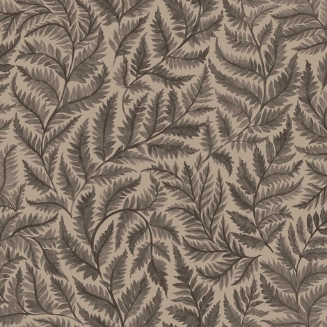 Boras Modern levélmintás fekete vlies tapéta Ferns Black 53 cm X 10 m