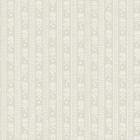 Boras Csíkos virágos skandináv szürke vlies tapéta Nejlikerand Grey 53 cm X 10 m