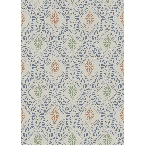 Boras Klasszikus csipke hatású kék vlies tapéta Kvarnholmen Blue 53 cm X 10 m