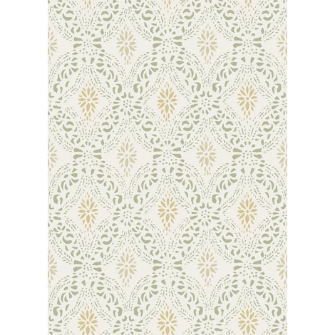 Boras Klasszikus csipke hatású zöld vlies tapéta Kvarnholmen Green 53 cm X 10 m