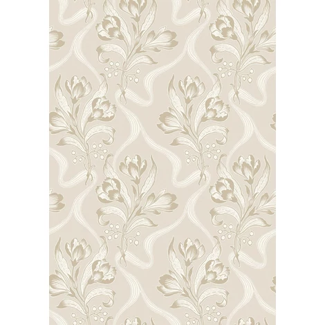Boras Klasszikus szalagos bézs vlies tapéta Jugendbukett Beige 53 cm X 10 m