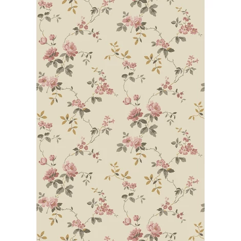 Boras Vintage rózsás bézs vlies tapéta Värmdö Beige 53 cm X 10 m