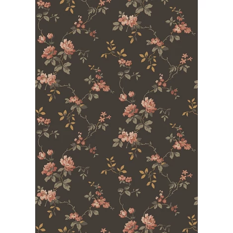 Boras Vintage rózsás sötétbarna vlies tapéta Värmdö Brown 53 cm X 10 m