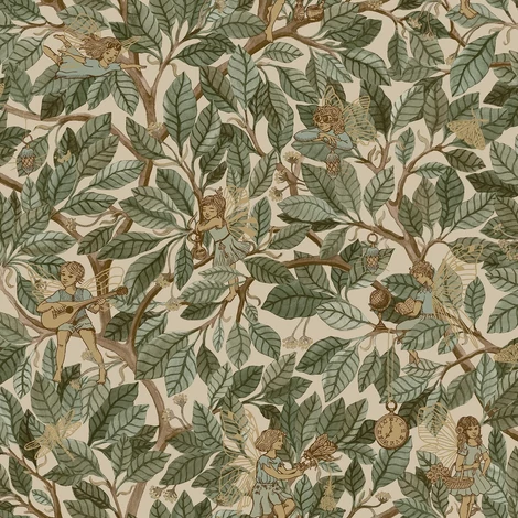 Boras Tündérkés zöld vlies tapéta Fairies Green 53 cm X 10 m