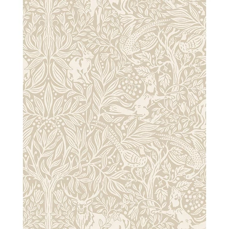 Boras Erdei állatos bézs vlies tapéta Under the Elder Tree Beige 53 cm X 10 m