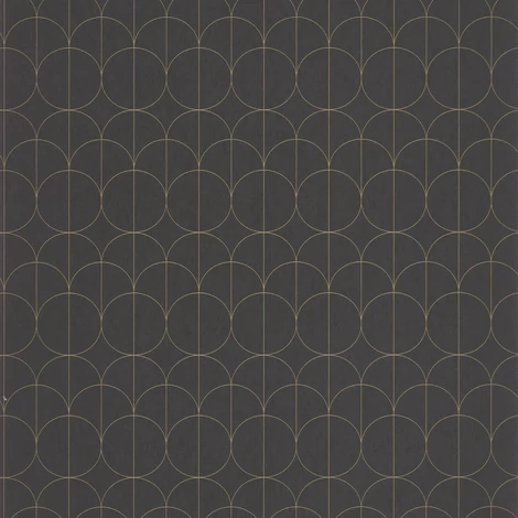 Casadeco Modern geometriai mintás fekete vlies tapéta 1930 Reflet Noir 53 cm X 10 m