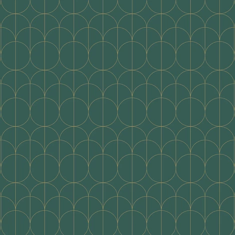Casadeco Modern geometriai mintás zöld vlies tapéta 1930 Reflet Vert 53 cm X 10 m