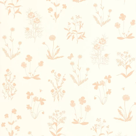 Casadeco Pitypangos romantikus rózsaszín-bézs vlies tapéta Herbier Rose Nude 53 cm X 10 m