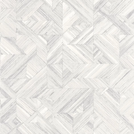 Casadeco Geometriai mintás 3D hatású fehér vinyl tapéta Paille Blanc Coton 53 cm X 10 m