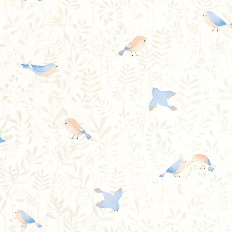 Casadeco Madár mintás kék vlies tapéta Flying Bird Bleu Ciel 53 cm X 10 m