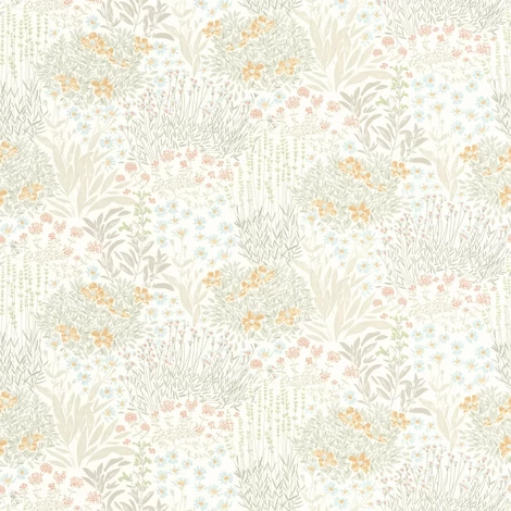 Casadeco Elegáns virág mintás zöld vlies tapéta Flowered Grove Vert Amande 53 cm X 10 m