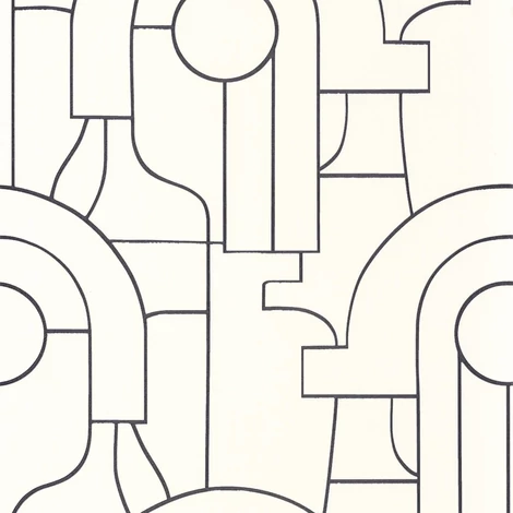 Casadeco Absztrakt mintás elegáns fekete-fehér vlies tapéta Arty Noir Gravure 53 cm X 10 m