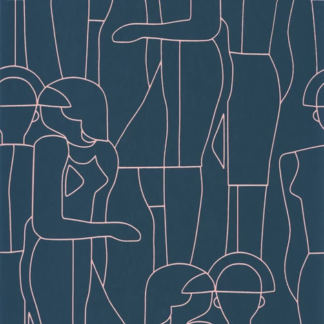 Casadeco Kék modern mintás vlies tapéta Model Bleu Petrole 53 cm X 10 m