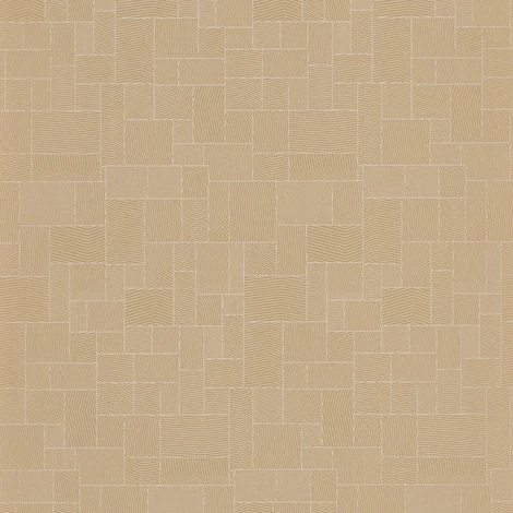 Casadeco Geometriai mintás modern barna vlies tapéta Kensai Noisette 53 cm X 10 m