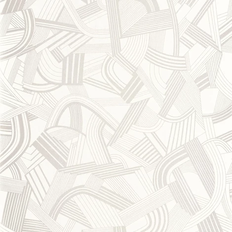 Casadeco Absztrakt mintás modern fehér vlies tapéta Music Hall Blanc Neige 53 cm X 10 m