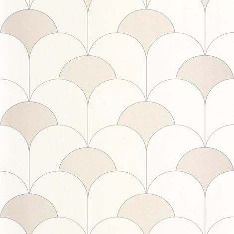 Casadeco Elegáns Art deco arany-fehér vlies tapéta Theatre Blanc Neige 53 cm X 10 m