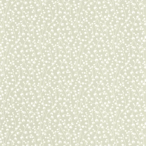 Casadeco Romantikus gyöngyvirágos zöld vlies tapéta Lily Of The Valley Vert Sauge 53 cm X 10 m