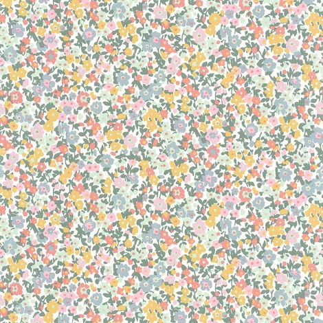 Casadeco Apró virág mintás romantikus kék-rószaszín vlies tapéta Pansy Bleu/Rose 53 cm X 10 m