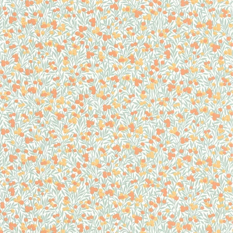 Casadeco Színes bogyós romantikus zöld-piros vlies tapéta Cherry Blanc/Corail 53 cm X 10 m