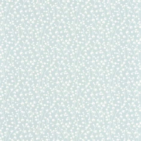 Casadeco Romantikus gyöngyvirágos világoskék vlies tapéta Lily Of The Valley Bleu Ciel 53 cm X 10 m