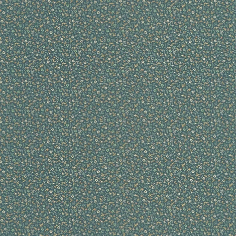 Casadeco Apró virág mintás romantikus pávakék vlies tapéta Myosotis Bleu Paon 53 cm X 10 m