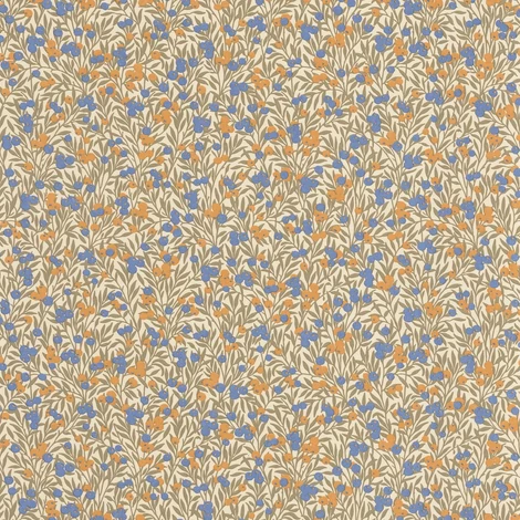 Casadeco Színes bogyós romantikus kék-barna vlies tapéta Cherry Naturel/Bleu 53 cm X 10 m