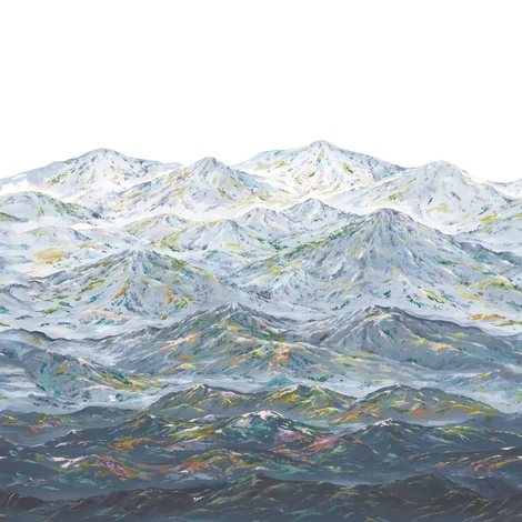 Casadeco Kék vlies poszter tapéta hegycsúcsokkal Les Rocheuses Bleu Grise 300 cm X 3,1 m