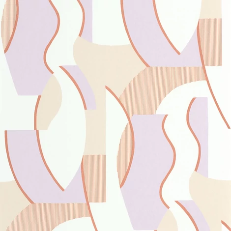 Casadeco Absztrakt mintás modern lila vlies tapéta Concept Parme/Corail 53 cm X 10 m