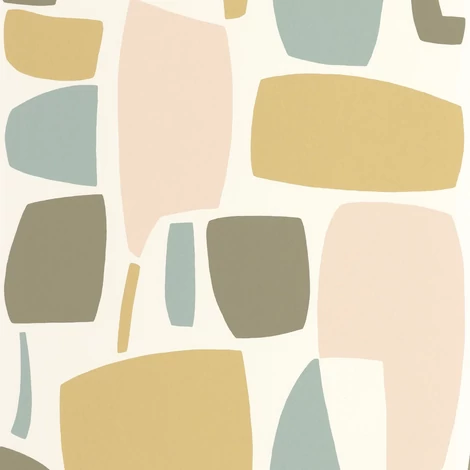 Casadeco Modern sárga-zöld vlies tapéta absztrakt mintával Module Miel/Kaki 53 cm X 10 m