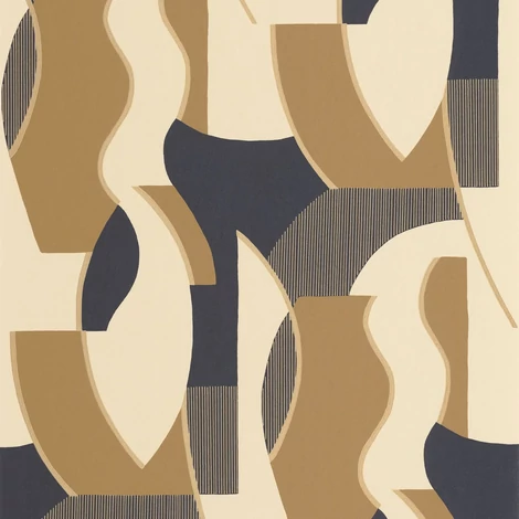 Casadeco Absztrakt mintás modern bézs-fekete vlies tapéta Concept Lin/Noir 53 cm X 10 m