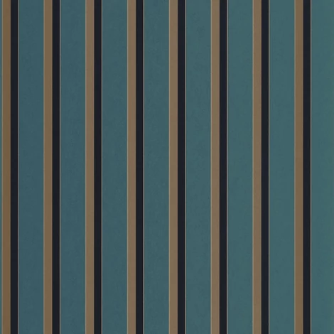 Casadeco Elegáns vékony csíkos sötétkék vlies tapéta Country Club Bleu Paon 53 cm X 10 m