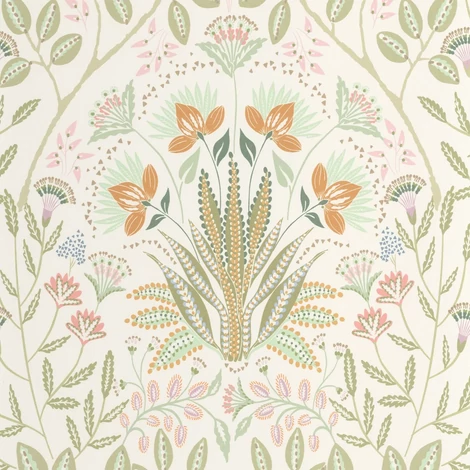 Casadeco Klasszikus zöld vlies tapéta virágos ornamentikával Lords Vert Amande 53 cm X 10 m