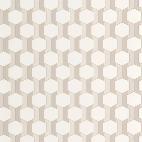 Casadeco Bézs-arany geometriai mintás vlies tapéta Hamilton Naturel 53 cm X 10 m