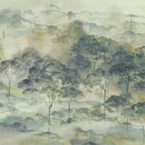 Casadeco Erdős tájkép zöld vlies poszter tapéta Foret Vallombrosa Vert Lichen 400 cm X 3,1 m