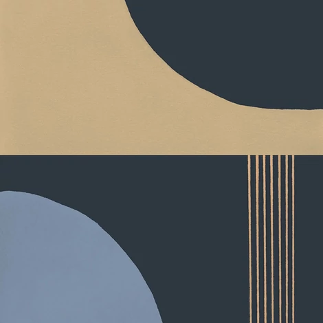 Casadeco Modern absztrakt mintás sötétkék-narancssárga vlies tapéta Pop Art Encre/Orange 53 cm X 10 m