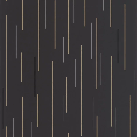 Casadeco Vonalmintás elegáns fekete-arany vlies tapéta Suspension Noir Fusain 53 cm X 10 m