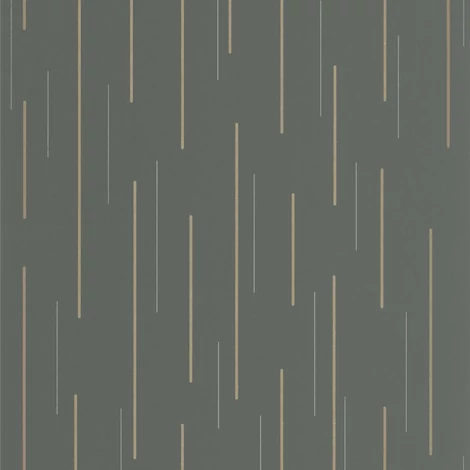 Casadeco Vonalmintás elegáns zöld-arany vlies tapéta Suspension Vert Taiga 53 cm X 10 m