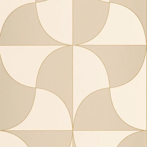 Casadeco Absztrakt mintás elegáns bézs vlies tapéta szatén fénnyel Virevolte Beige Ficelle 53 cm X 10 m