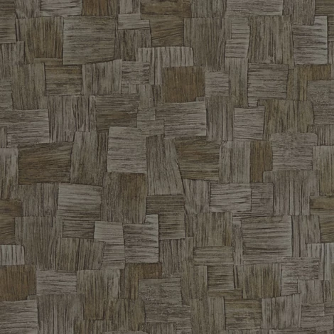 Casadeco Modern famintázattal sötétbarna vinyl tapéta Dura Noir Reglisee 53 cm X 10 m