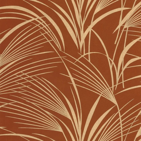 Casadeco Nádszál mintás piros vinyl tapéta Samarra Rouille 53 cm X 10 m