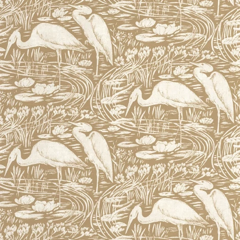 Casadeco Vintage barna vlies tapéta gém madarakkal Euphrate Beige Raphia 53 cm X 10 m