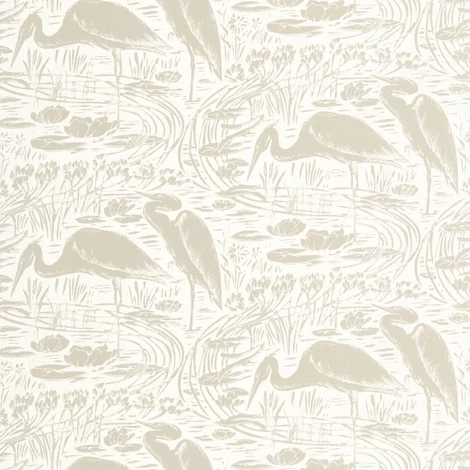 Casadeco Vintage drapp vlies tapéta gém madarakkal Euphrate Naturel 53 cm X 10 m