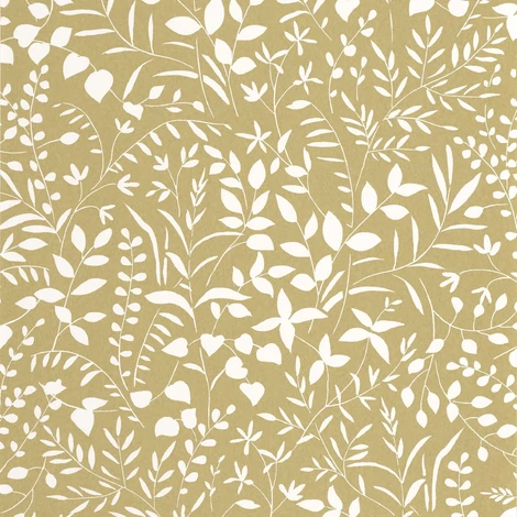 Casadeco Apró levélmintás oliva vlies tapéta La Bastide Olive 53 cm X 10 m