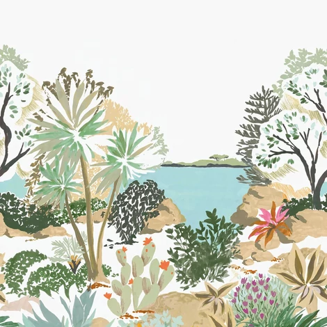 Casadeco Egzotikus tájkép vlies poszter tapéta Cap Esterel Bleu 210 cm X 3,1 m