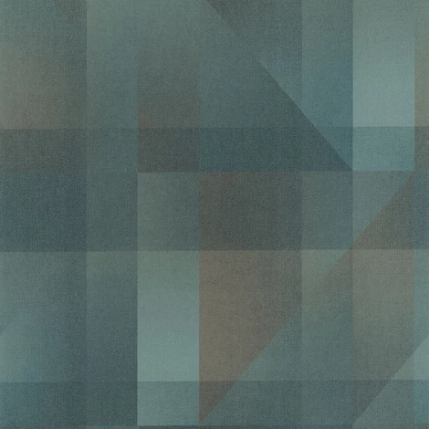 Casadeco Geometrikus kockás zöldes kék vlies tapéta Edward Emeraude 53 cm X 10 m