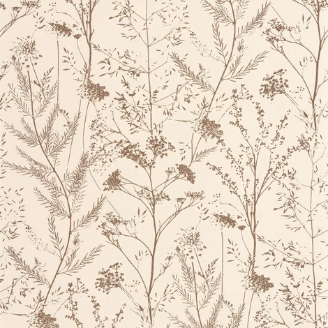 Casadeco Mezei virág mintás barna-bézs vinyl tapéta Prairie Terre De Sienne 53 cm X 10 m