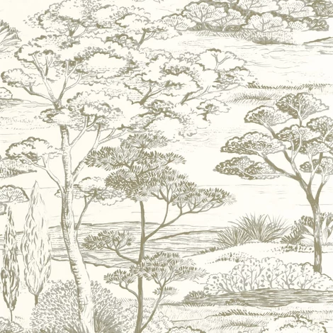 Casadeco Fa mintás fehér-barna vinyl tapéta Littoral Argile 53 cm X 10 m