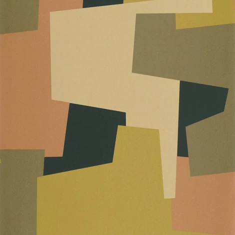 Casadeco Absztrakt grafikai mintás keki-barna vlies tapéta Graphic Game Kaki 53 cm X 10 m