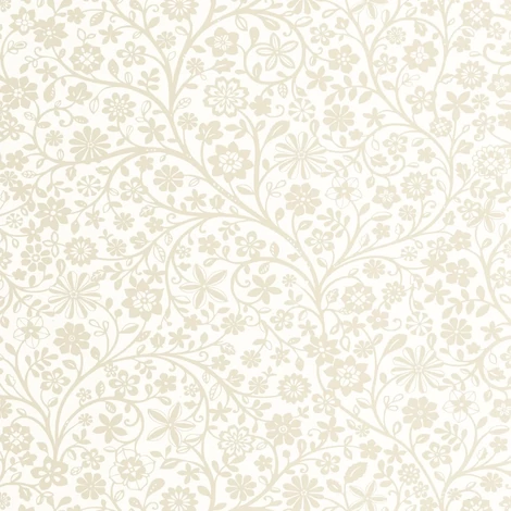 Casadeco Virág mintás drapp vlies tapéta Poetic Flowers Bleu Doux 53 cm X 10 m