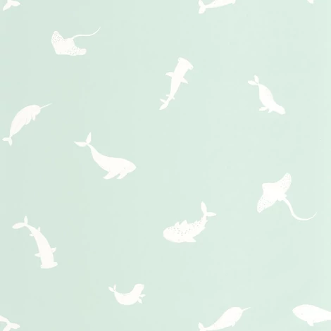 Casadeco Bálna mintás világoskék vlies tapéta Poetic Sea Bleu Doux 53 cm X 10 m
